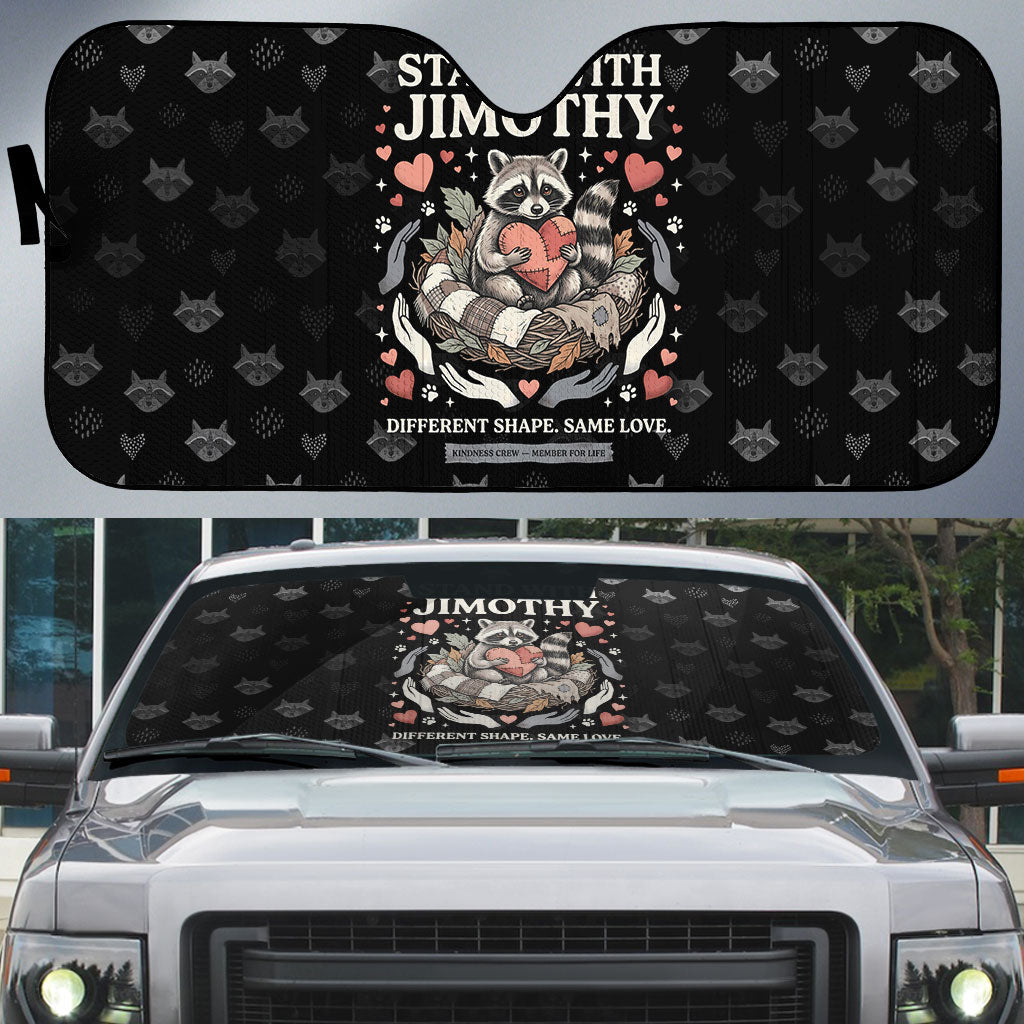 Jimothy The Raccoon Auto Sun Shade Vintage Raccoon Small Frame Big Heart
