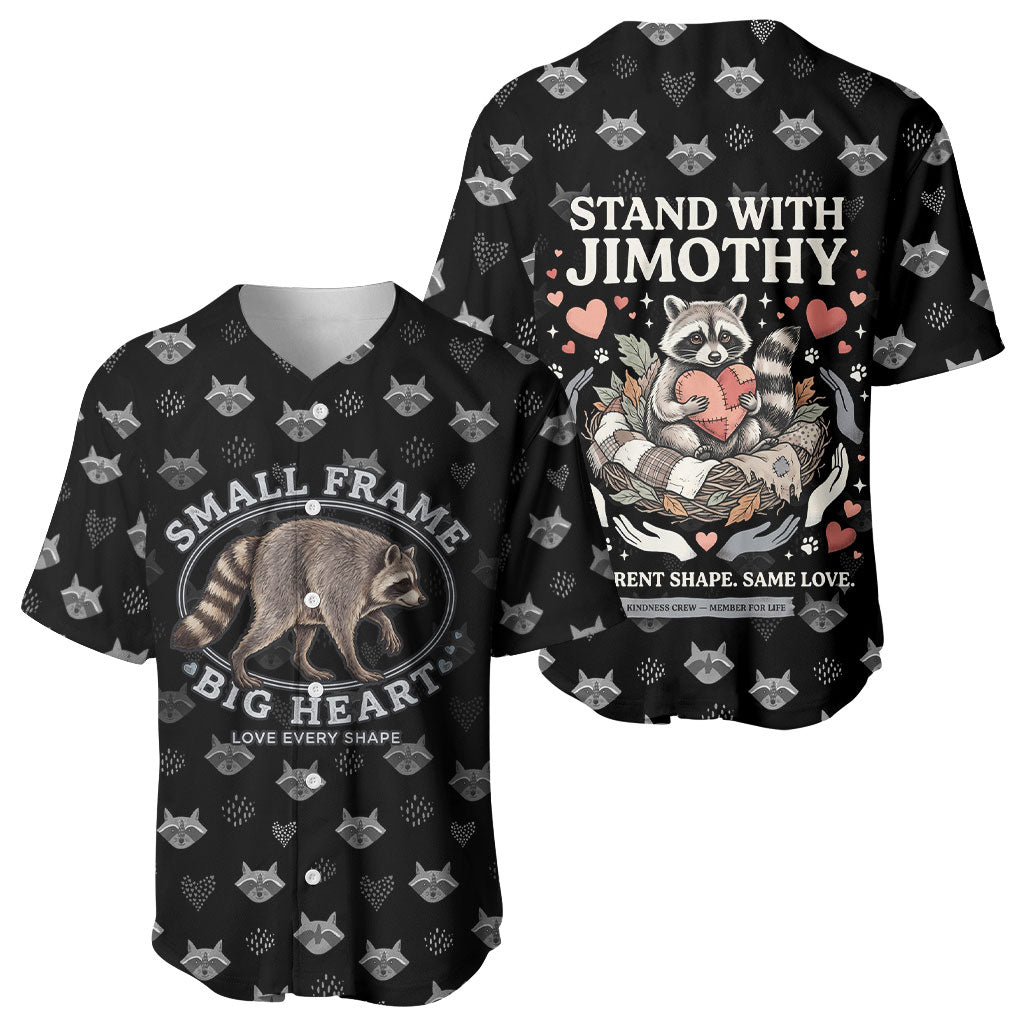 Jimothy The Raccoon Baseball Jersey Vintage Raccoon Small Frame Big Heart