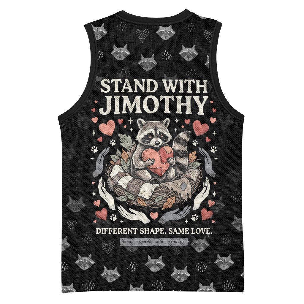 Jimothy The Raccoon Basketball Jersey Vintage Raccoon Small Frame Big Heart