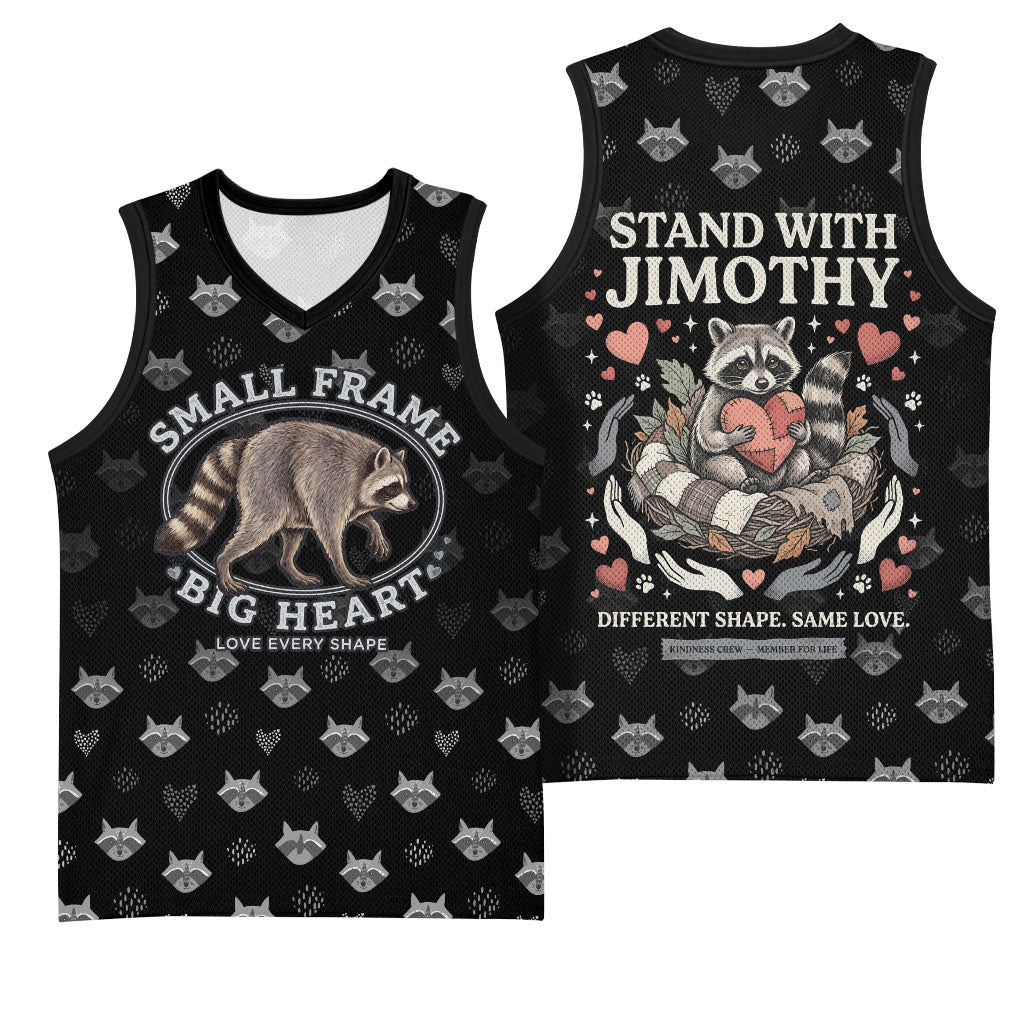 Jimothy The Raccoon Basketball Jersey Vintage Raccoon Small Frame Big Heart