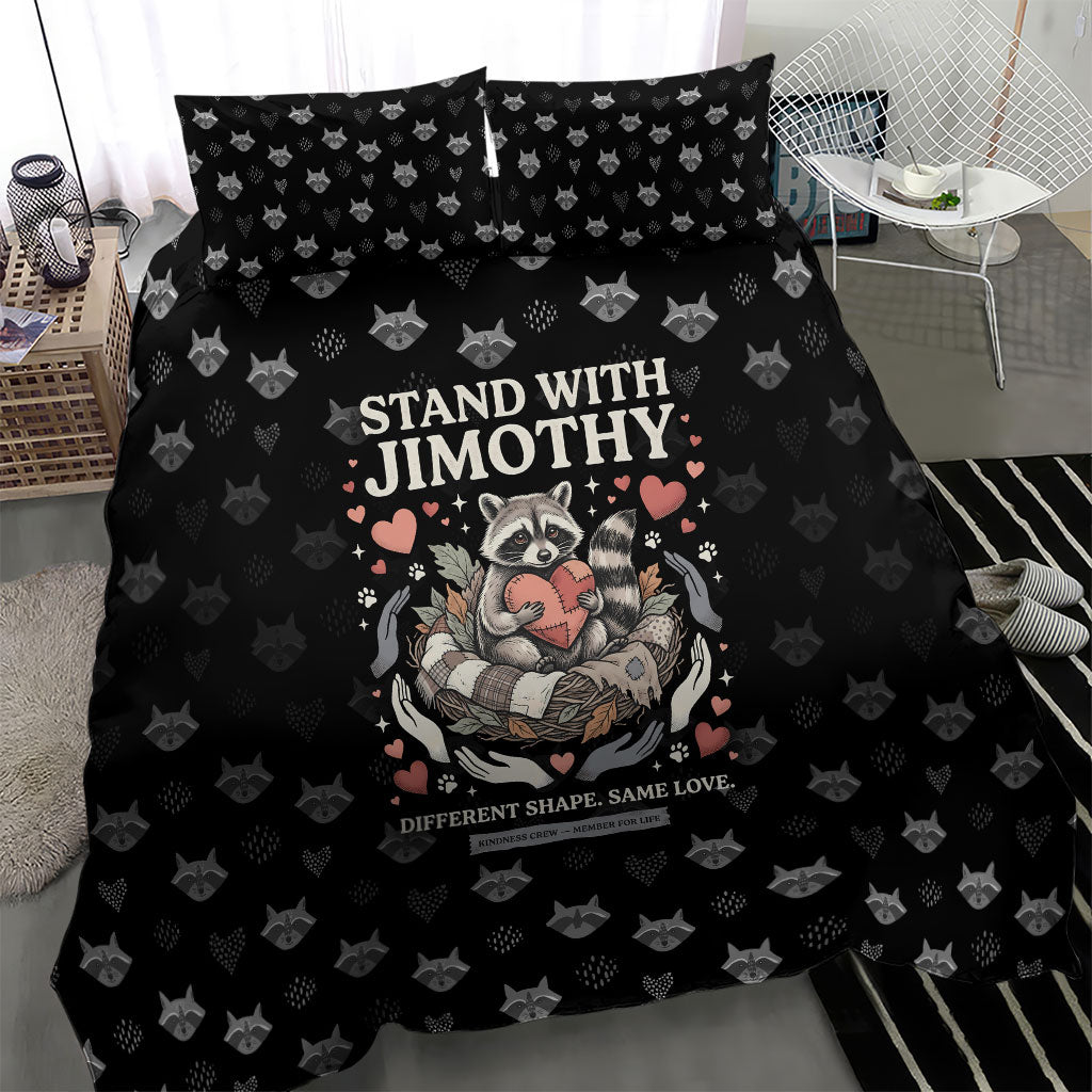 Jimothy The Raccoon Bedding Set Vintage Raccoon Small Frame Big Heart