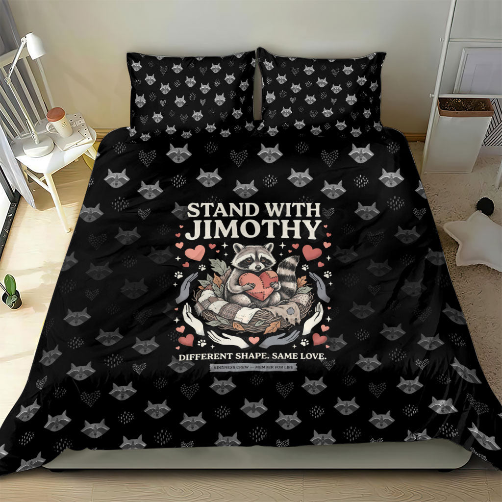 Jimothy The Raccoon Bedding Set Vintage Raccoon Small Frame Big Heart