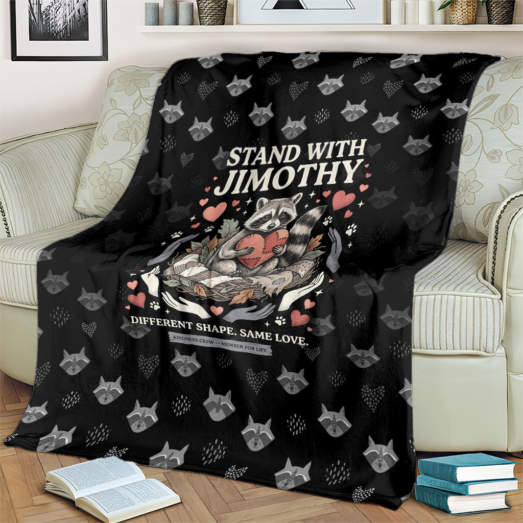 Jimothy The Raccoon Blanket Vintage Raccoon Small Frame Big Heart