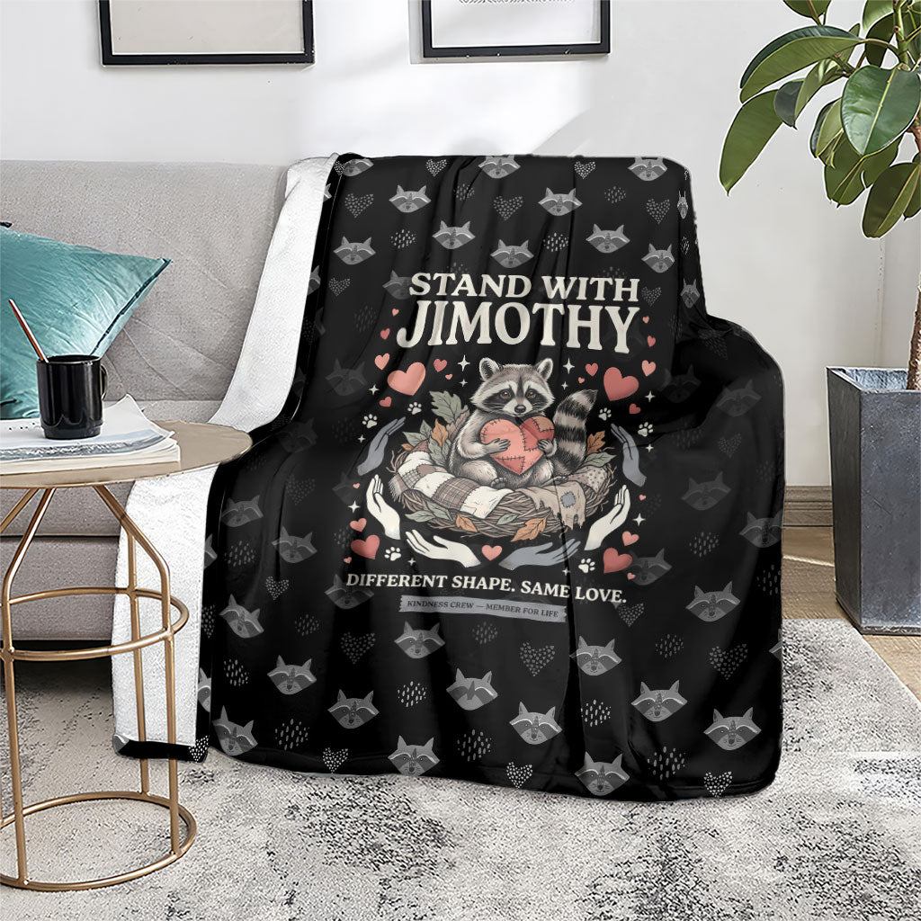Jimothy The Raccoon Blanket Vintage Raccoon Small Frame Big Heart
