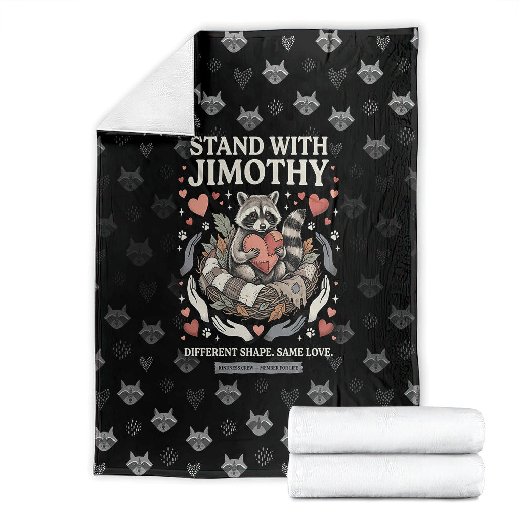 Jimothy The Raccoon Blanket Vintage Raccoon Small Frame Big Heart