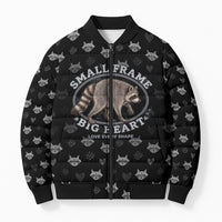 Jimothy The Raccoon Bomber Puffer Jacket Vintage Raccoon Small Frame Big Heart