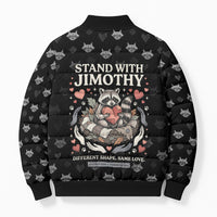 Jimothy The Raccoon Bomber Puffer Jacket Vintage Raccoon Small Frame Big Heart
