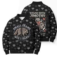 Jimothy The Raccoon Bomber Puffer Jacket Vintage Raccoon Small Frame Big Heart