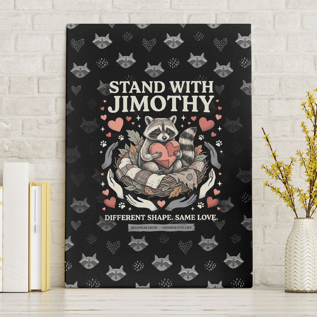 Jimothy The Raccoon Canvas Wall Art Vintage Raccoon Small Frame Big Heart