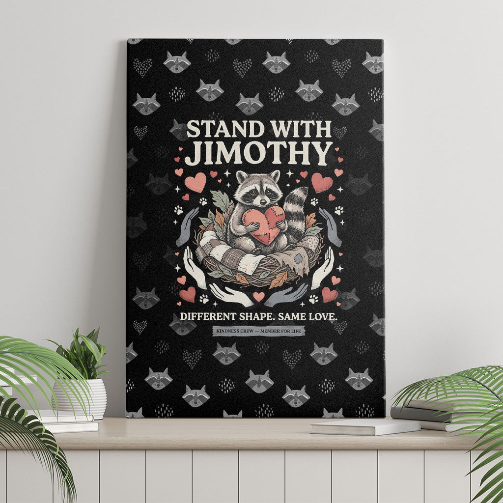 Jimothy The Raccoon Canvas Wall Art Vintage Raccoon Small Frame Big Heart