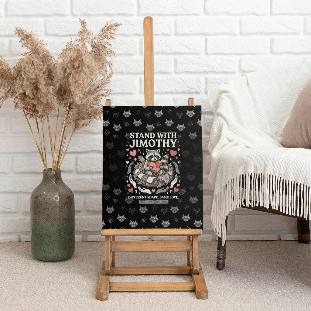 Jimothy The Raccoon Canvas Wall Art Vintage Raccoon Small Frame Big Heart