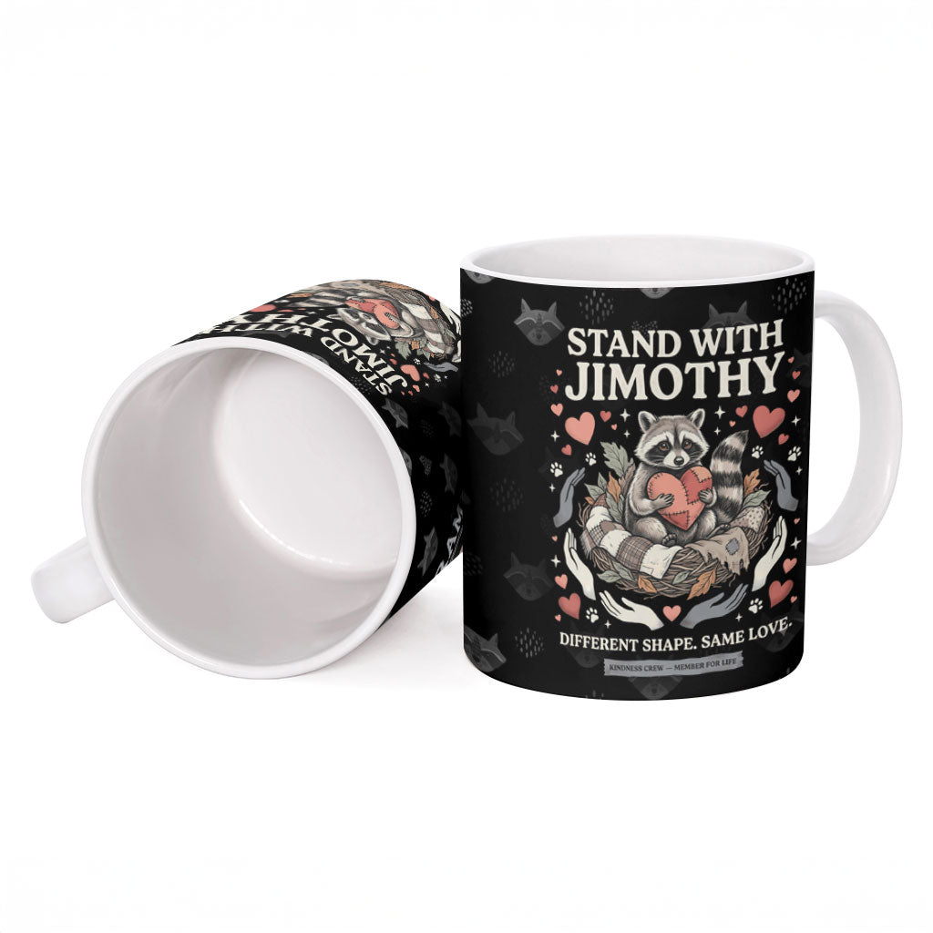 Jimothy The Raccoon Ceramic Mug Vintage Raccoon Small Frame Big Heart