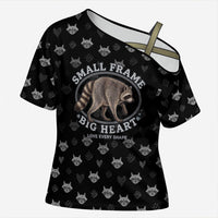 Jimothy The Raccoon Cross Shoulder Shirt Vintage Raccoon Small Frame Big Heart