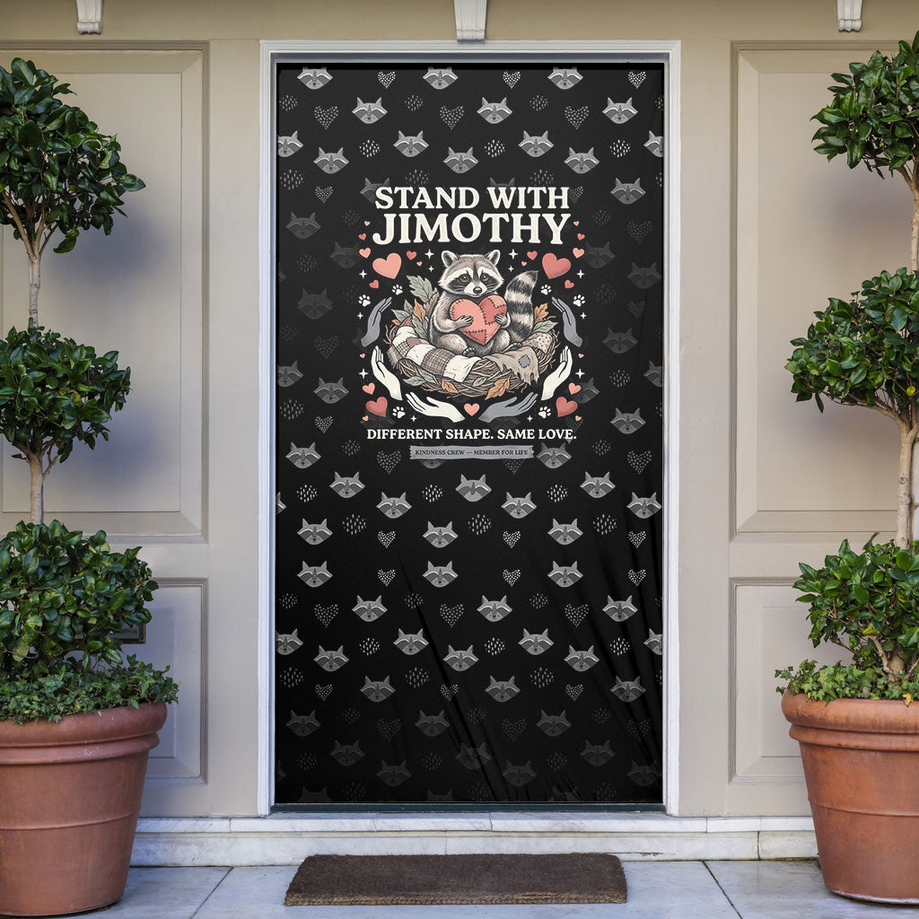 Jimothy The Raccoon Door Cover Vintage Raccoon Small Frame Big Heart