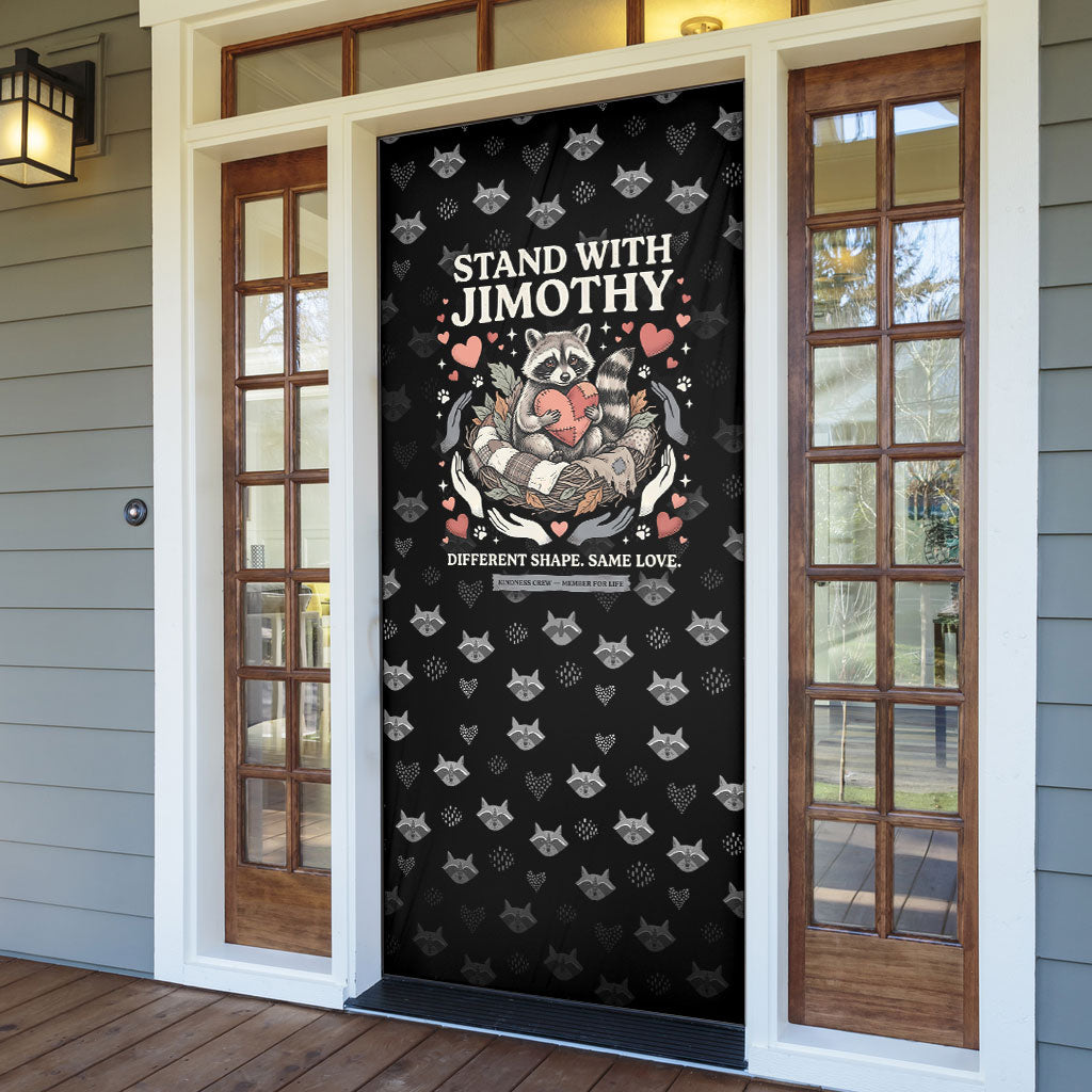 Jimothy The Raccoon Door Cover Vintage Raccoon Small Frame Big Heart