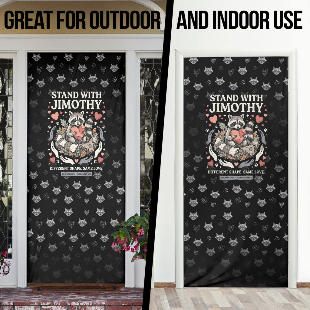Jimothy The Raccoon Door Cover Vintage Raccoon Small Frame Big Heart