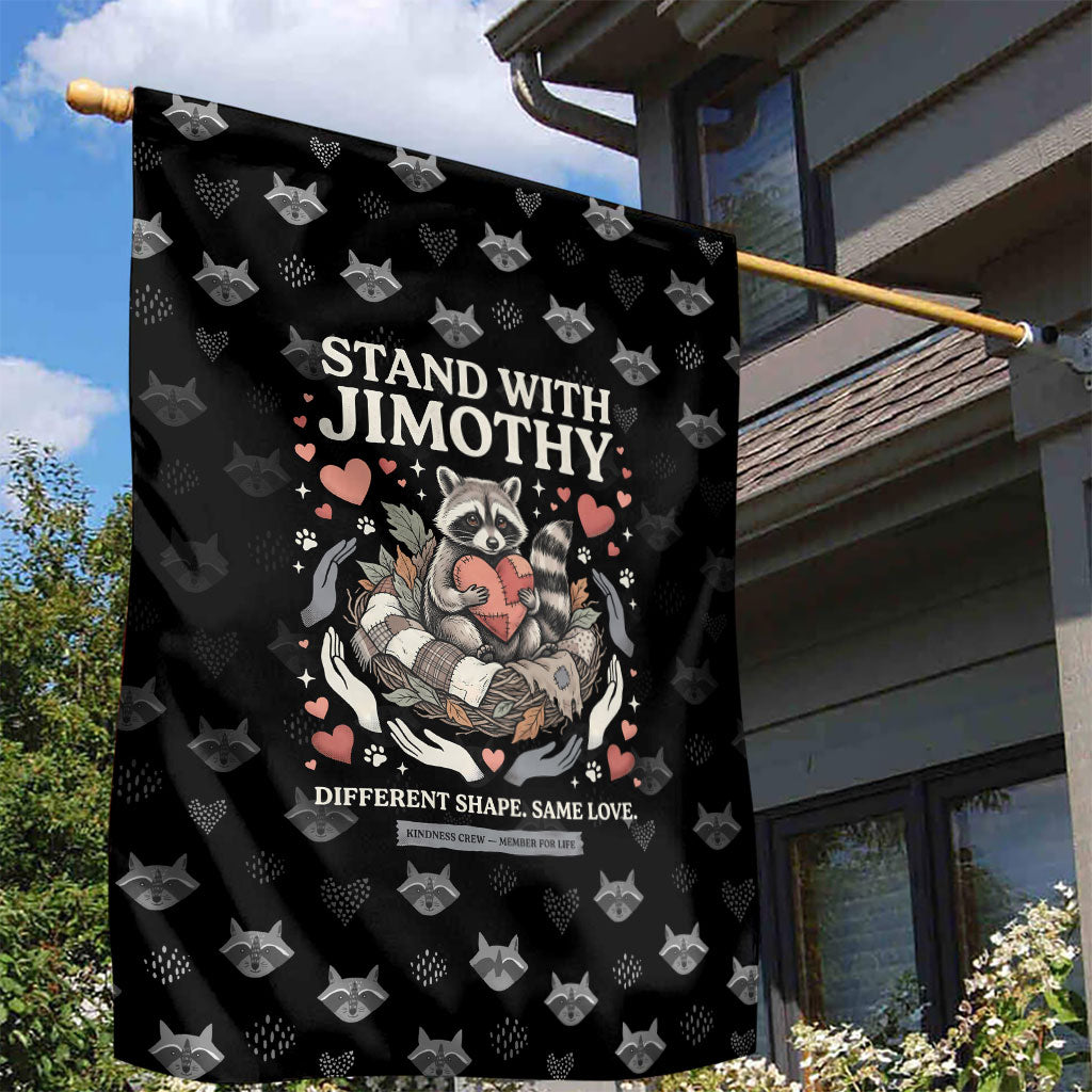 Jimothy The Raccoon Garden Flag Vintage Raccoon Small Frame Big Heart