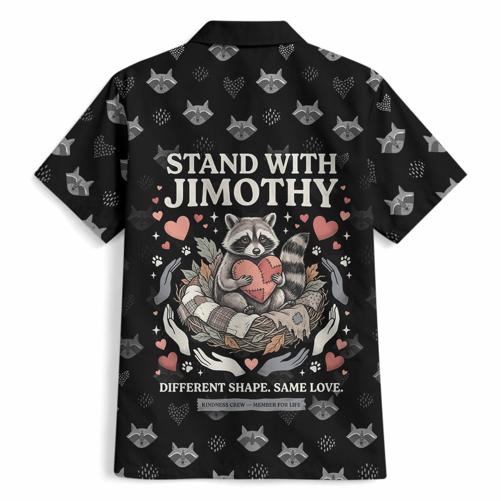 Jimothy The Raccoon Hawaiian Shirt Vintage Raccoon Small Frame Big Heart