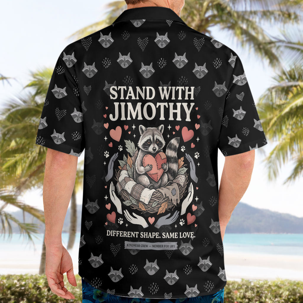 Jimothy The Raccoon Hawaiian Shirt Vintage Raccoon Small Frame Big Heart