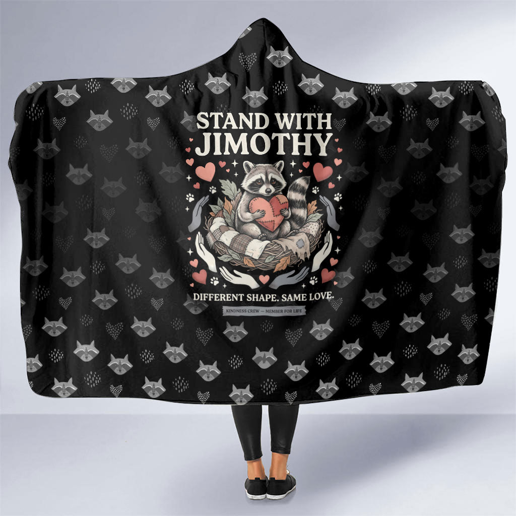 Jimothy The Raccoon Hooded Blanket Vintage Raccoon Small Frame Big Heart