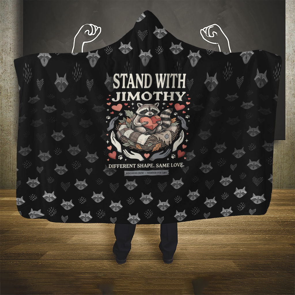 Jimothy The Raccoon Hooded Blanket Vintage Raccoon Small Frame Big Heart
