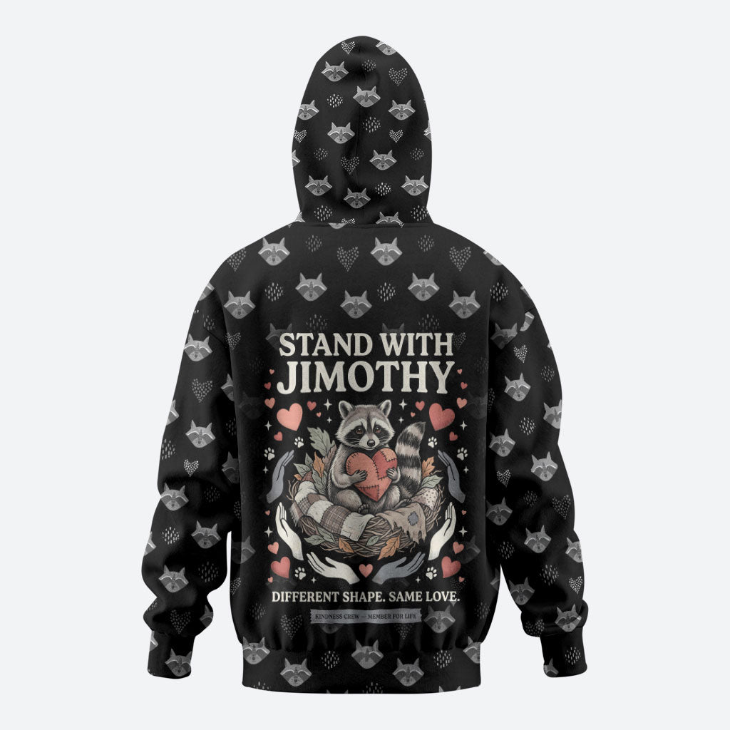 Jimothy The Raccoon Hoodie Vintage Raccoon Small Frame Big Heart