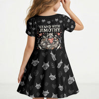 Jimothy The Raccoon Kid Short Sleeve Dress Vintage Raccoon Small Frame Big Heart