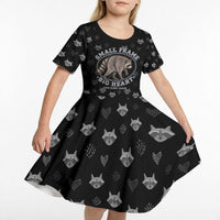Jimothy The Raccoon Kid Short Sleeve Dress Vintage Raccoon Small Frame Big Heart