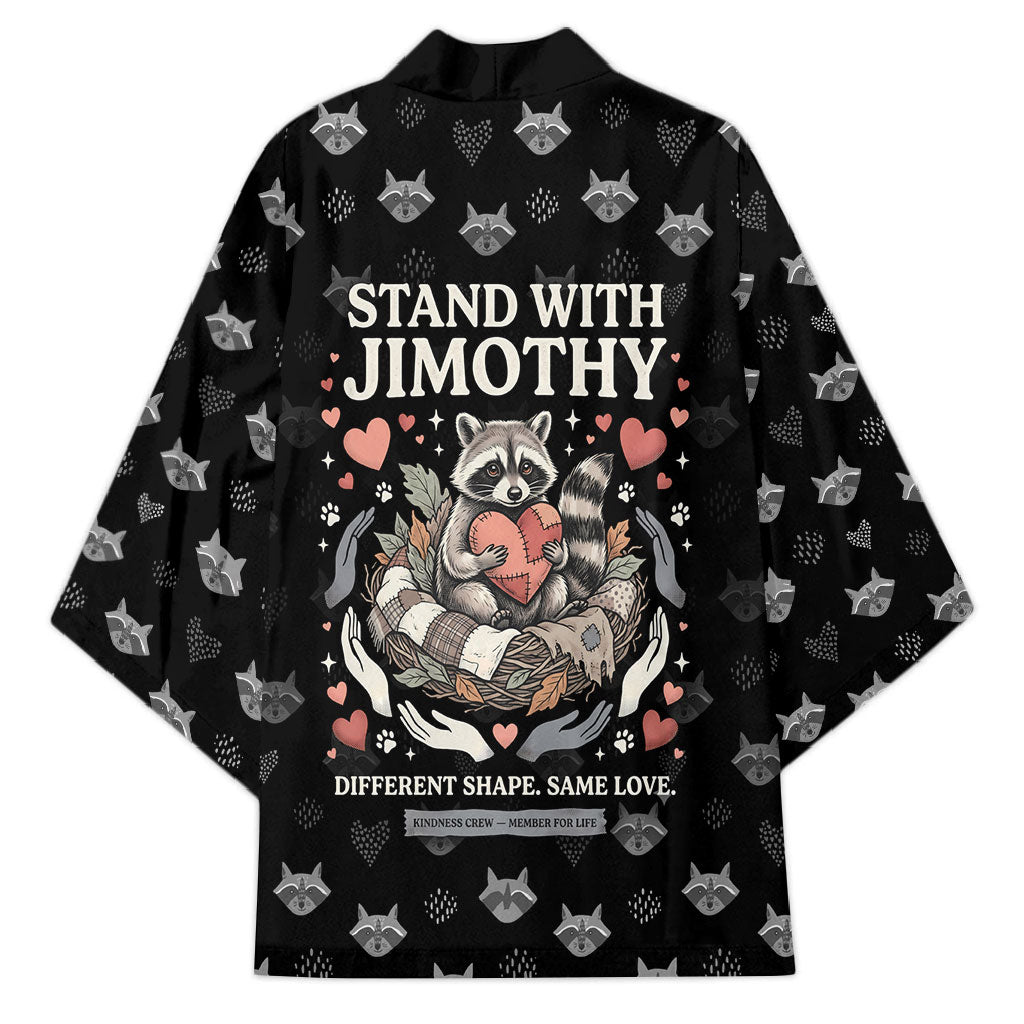 Jimothy The Raccoon Kimono Vintage Raccoon Small Frame Big Heart