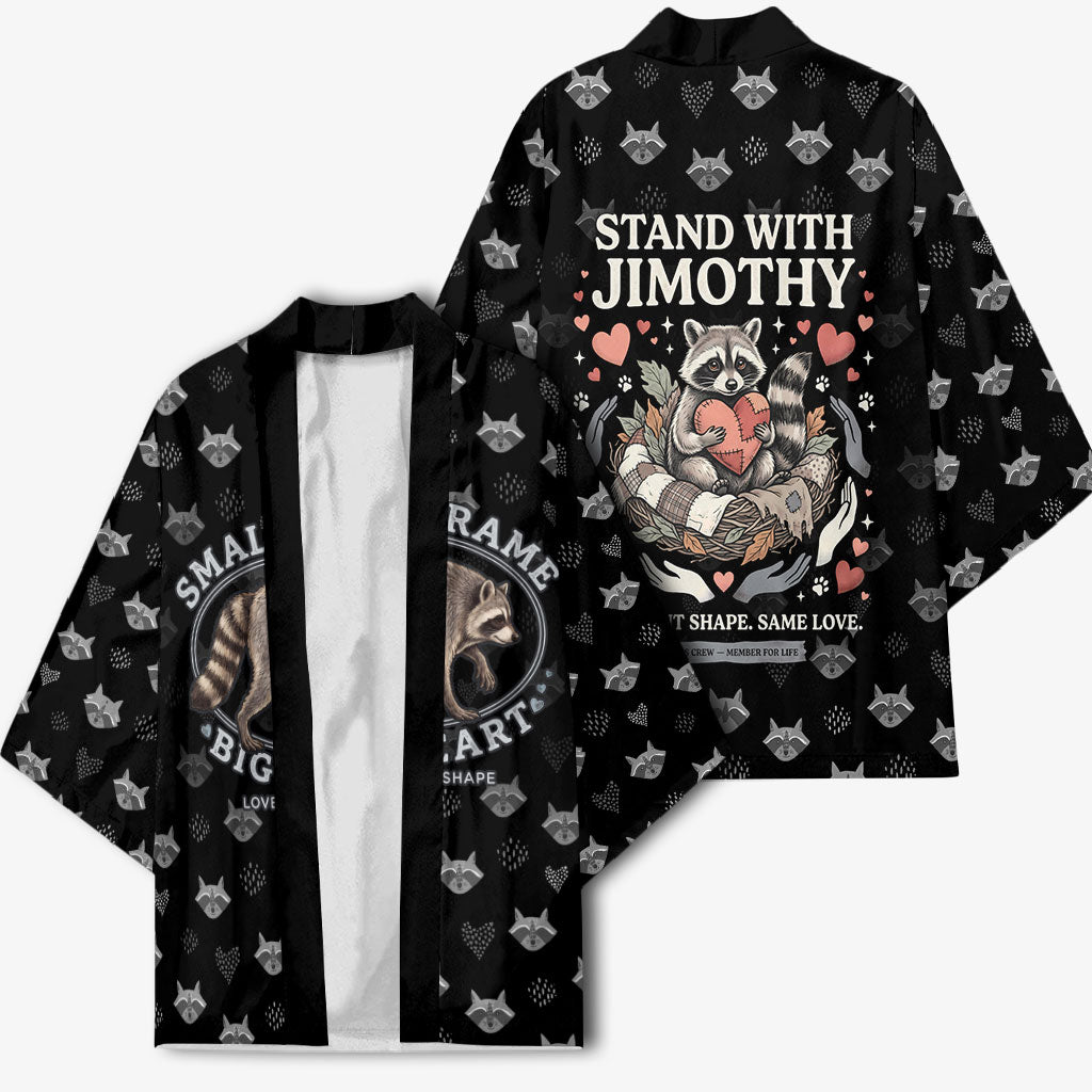 Jimothy The Raccoon Kimono Vintage Raccoon Small Frame Big Heart