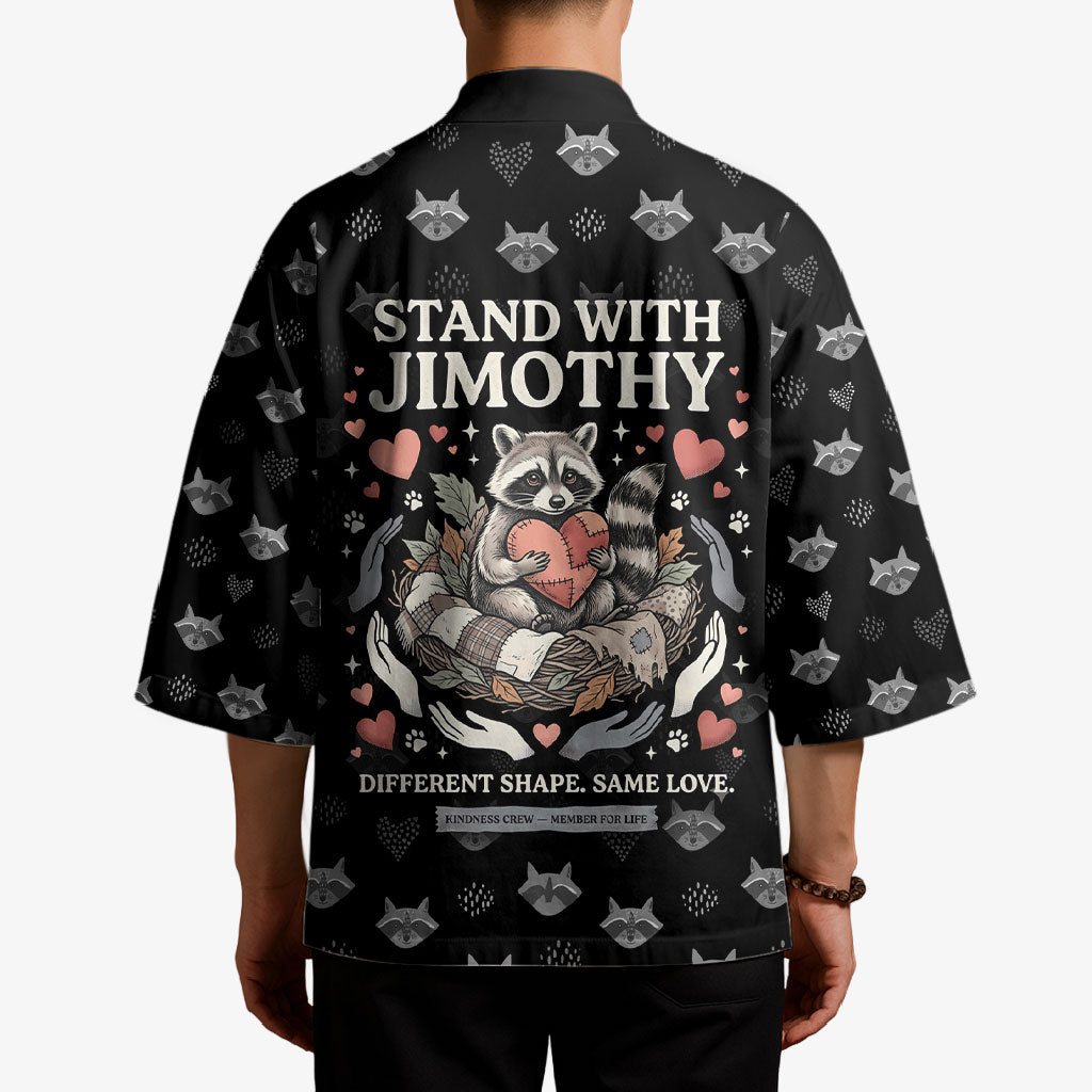 Jimothy The Raccoon Kimono Vintage Raccoon Small Frame Big Heart