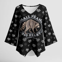 Jimothy The Raccoon Kimono Sleeve Blouse Vintage Raccoon Small Frame Big Heart