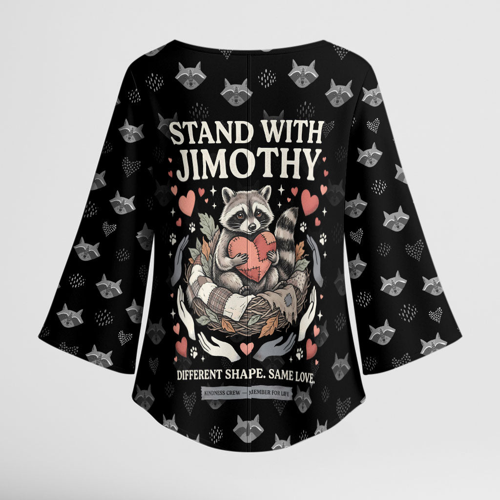 Jimothy The Raccoon Kimono Sleeve Blouse Vintage Raccoon Small Frame Big Heart