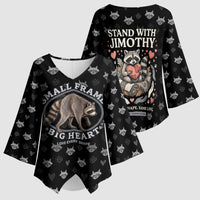 Jimothy The Raccoon Kimono Sleeve Blouse Vintage Raccoon Small Frame Big Heart