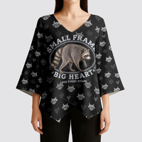Jimothy The Raccoon Kimono Sleeve Blouse Vintage Raccoon Small Frame Big Heart