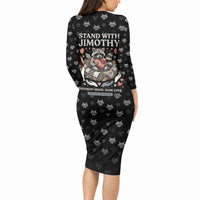 Jimothy The Raccoon Long Sleeve Bodycon Dress Vintage Raccoon Small Frame Big Heart