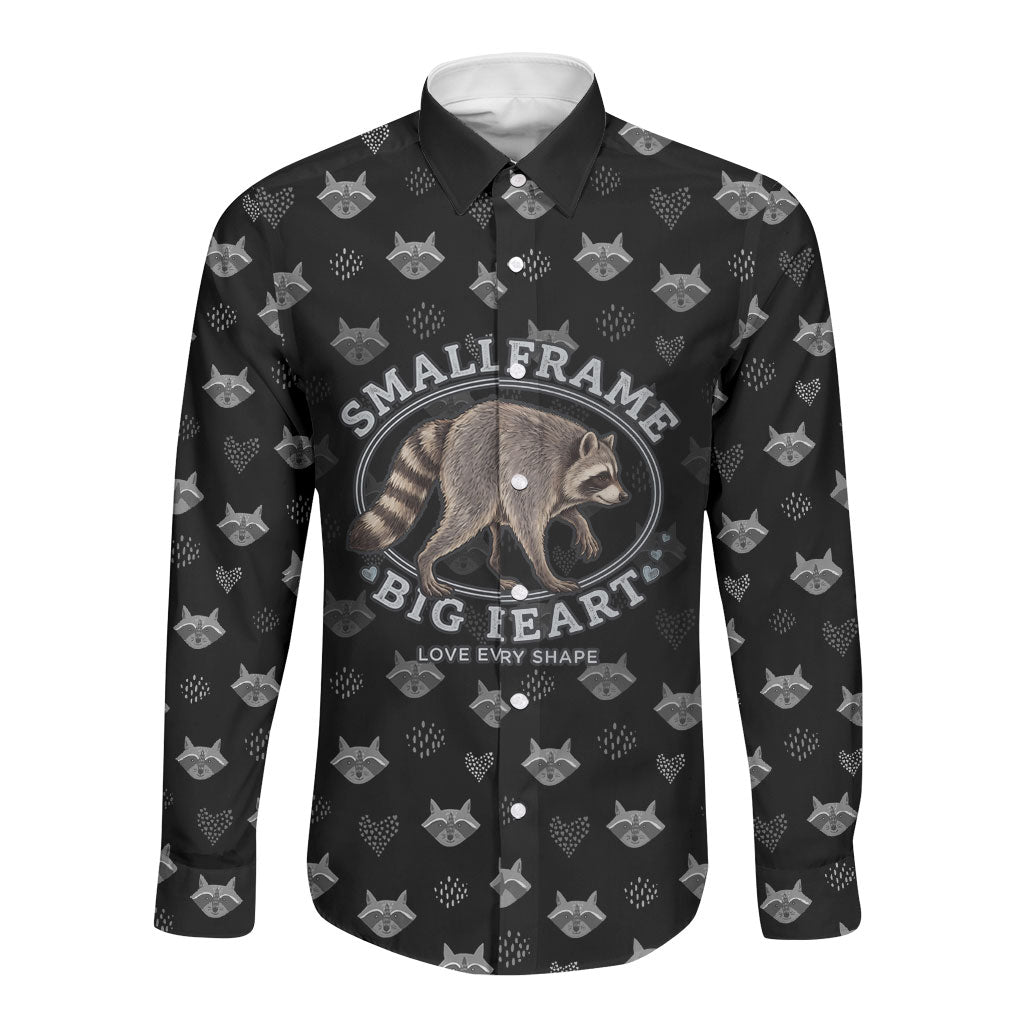 Jimothy The Raccoon Long Sleeve Button Shirt Vintage Raccoon Small Frame Big Heart