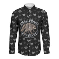 Jimothy The Raccoon Long Sleeve Button Shirt Vintage Raccoon Small Frame Big Heart