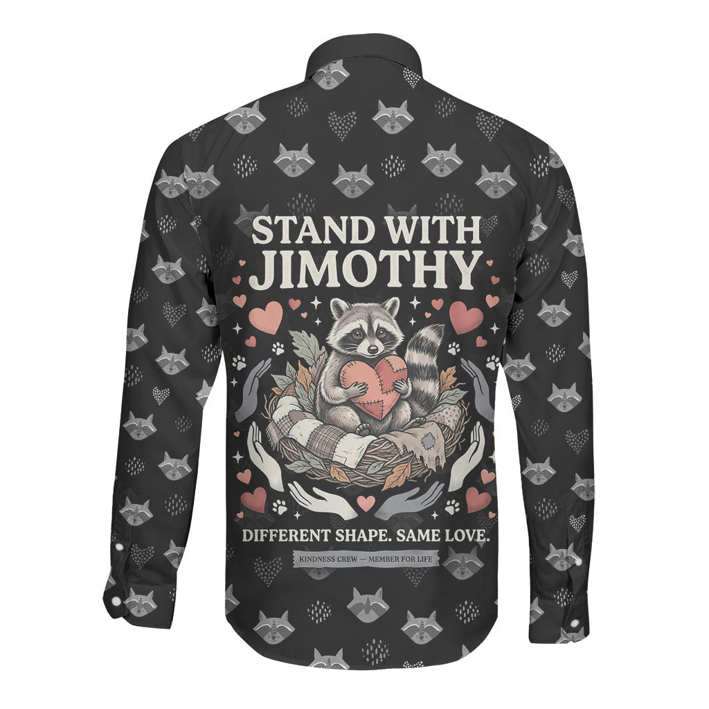 Jimothy The Raccoon Long Sleeve Button Shirt Vintage Raccoon Small Frame Big Heart