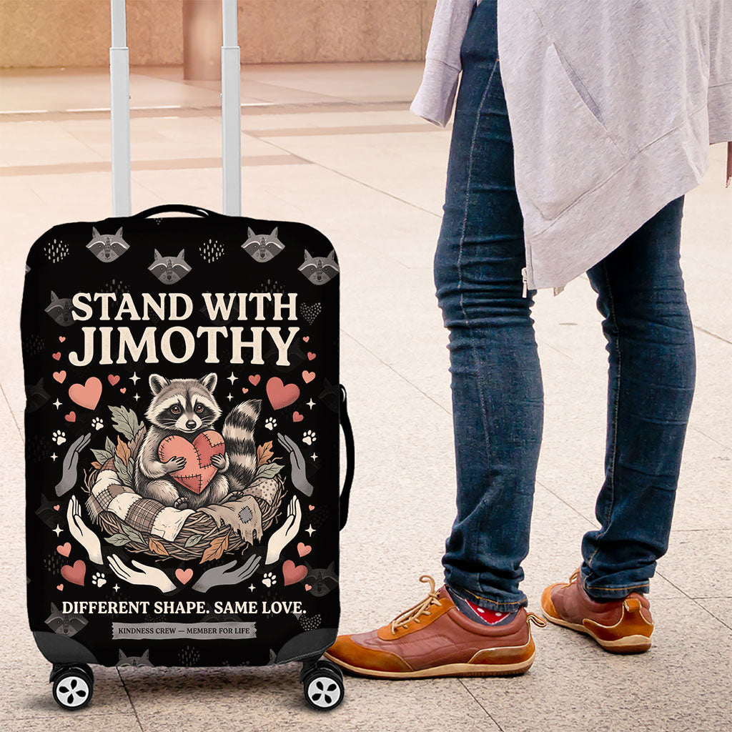 Jimothy The Raccoon Luggage Cover Vintage Raccoon Small Frame Big Heart