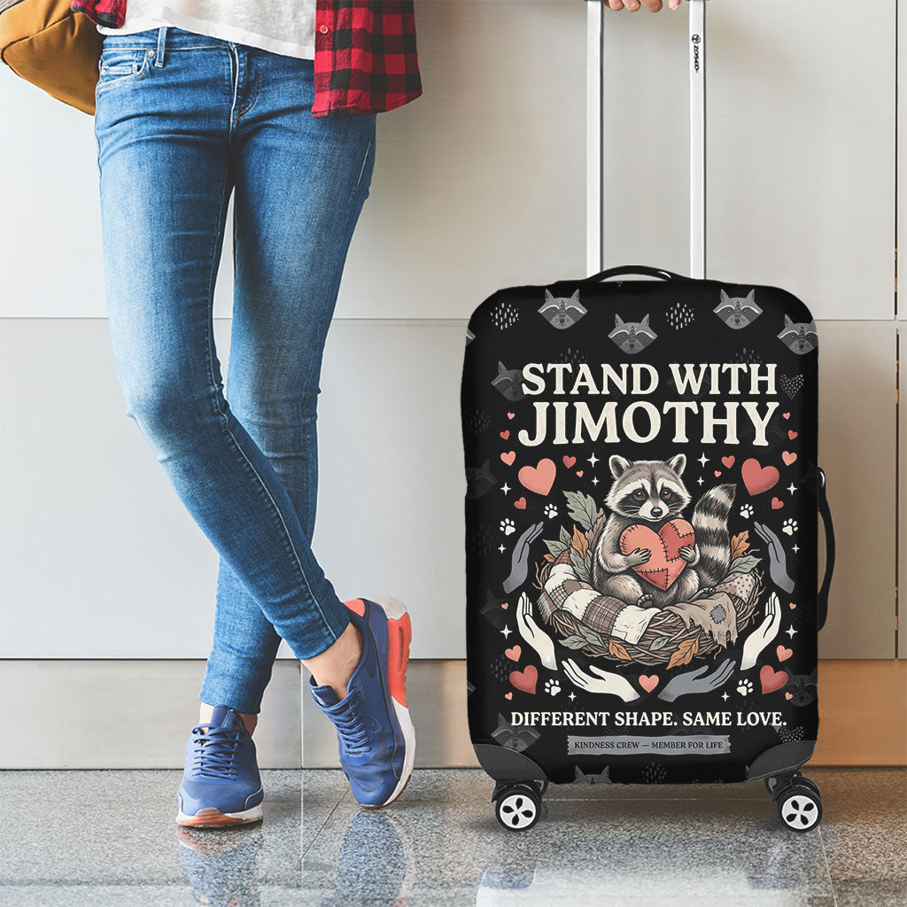 Jimothy The Raccoon Luggage Cover Vintage Raccoon Small Frame Big Heart