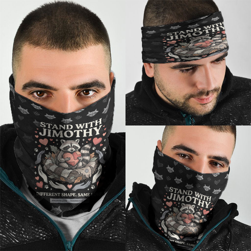 Jimothy The Raccoon Neck Gaiter Vintage Raccoon Small Frame Big Heart