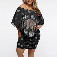 Jimothy The Raccoon Off Shoulder Short Dress Vintage Raccoon Small Frame Big Heart