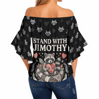 Jimothy The Raccoon Off Shoulder Wrap Waist Top Vintage Raccoon Small Frame Big Heart