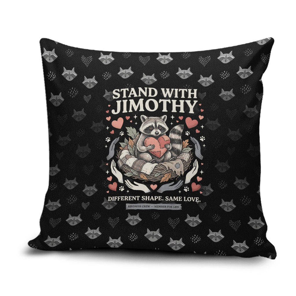 Jimothy The Raccoon Pillow Cover Vintage Raccoon Small Frame Big Heart