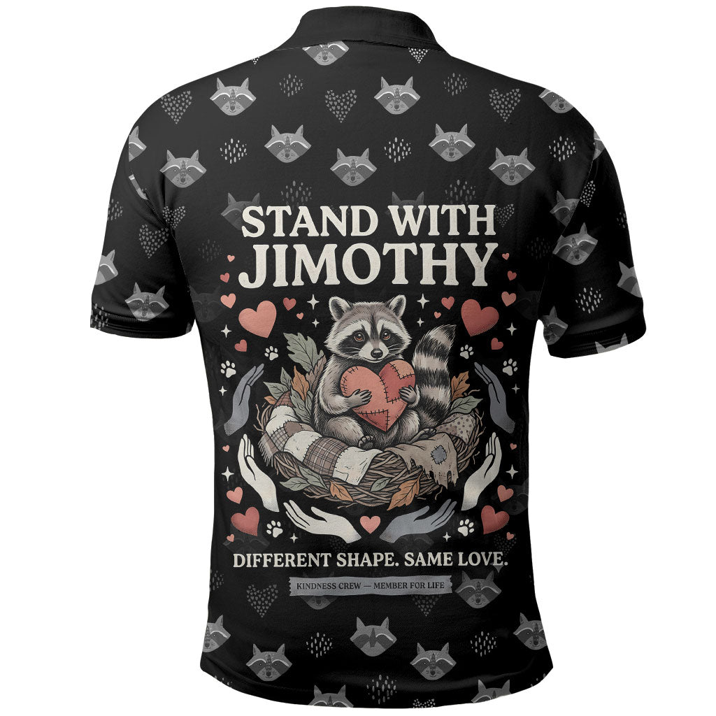 Jimothy The Raccoon Polo Shirt Vintage Raccoon Small Frame Big Heart