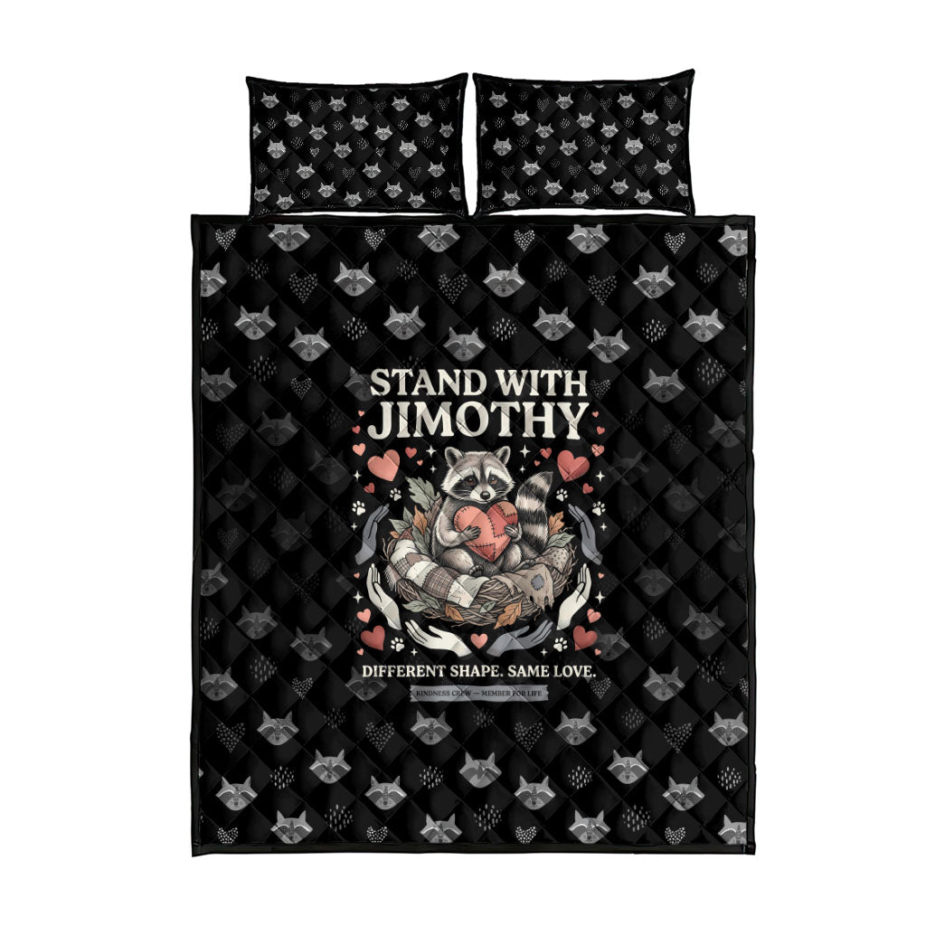 Jimothy The Raccoon Quilt Bed Set Vintage Raccoon Small Frame Big Heart