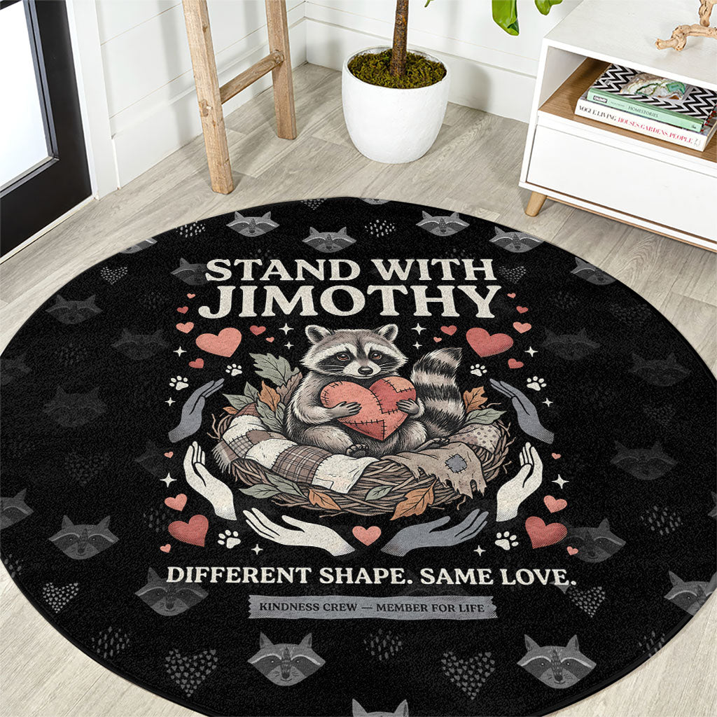 Jimothy The Raccoon Round Carpet Vintage Raccoon Small Frame Big Heart