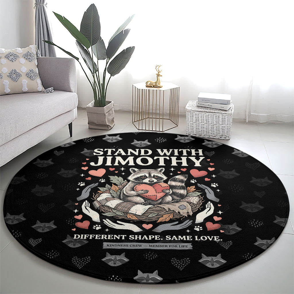 Jimothy The Raccoon Round Carpet Vintage Raccoon Small Frame Big Heart