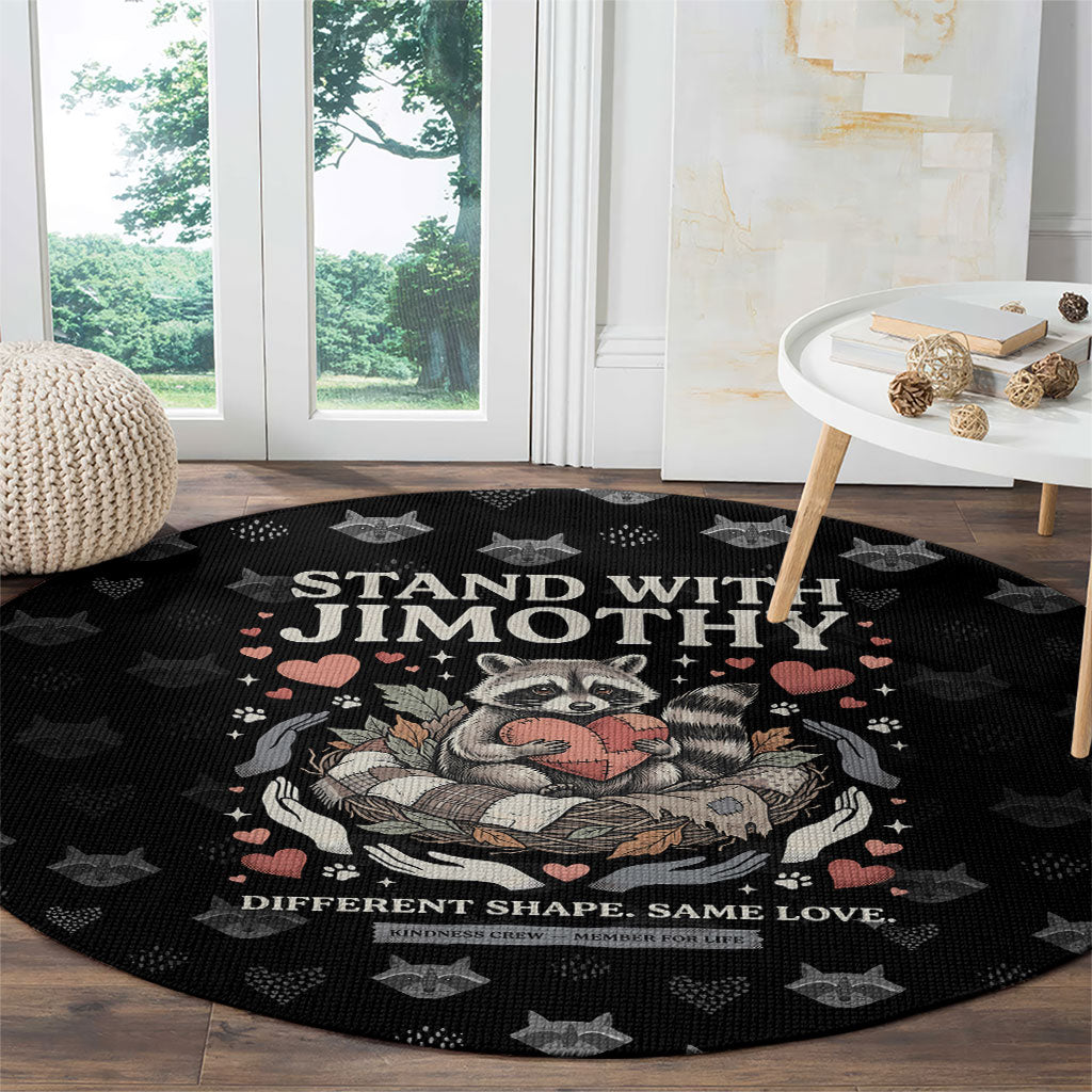 Jimothy The Raccoon Round Carpet Vintage Raccoon Small Frame Big Heart